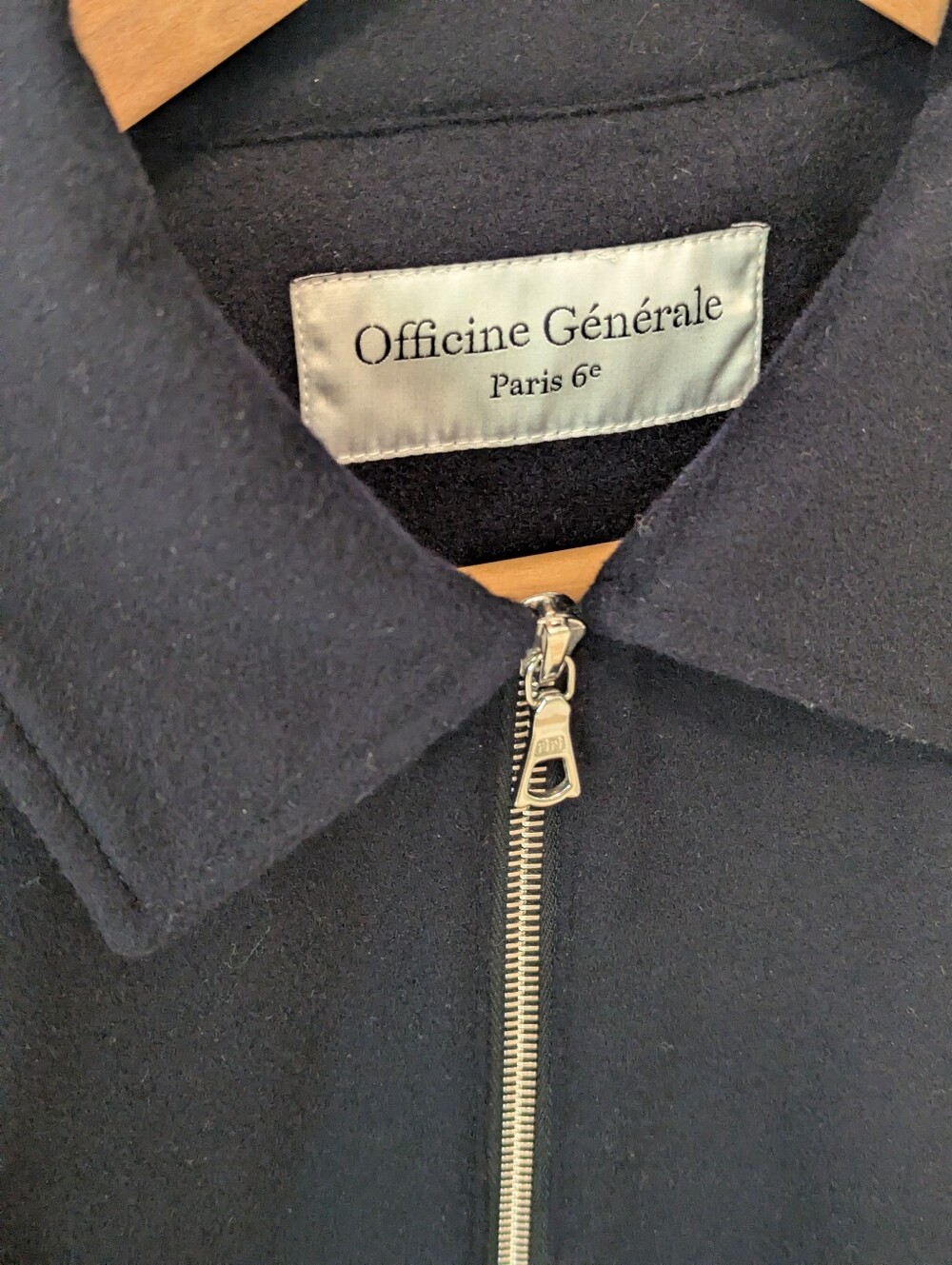 Men's Wool Navy Zip-Front Jacket - Picture 7 of 7